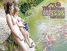 This Modern Mansion Lifestyle Feeding The Koi And Mr Turtle With Amiee Cambridge,  Scene #01