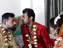 Mmf Threesome - Beautiful Indian Wife In Wedding Dress Fucked By Husband And Friend