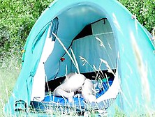 Nudist Cougar Alzbeta Sleeping Inside The Tent