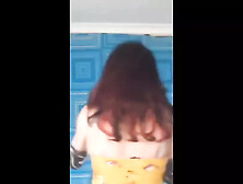 Teaser In My Sexy Little Yellow Dress And Blue Pantys