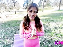 Chubby Fan Manages To Banged And Fill The Snatch With Milk Of A Peruvian Actress He Found Doing Exercises Into The Park