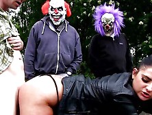 Masked Dudes Sex In Open Air