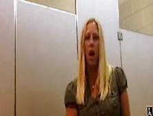 Milf Exibitionist Step Mother Faps In Public Bathroom
