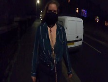 Collared Submissive Walking In Streets