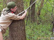 Uniform Hunk Angus Drills Tied Twink Raw After Anal Play