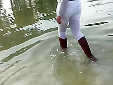 Walking In The Lake With White Jeans #11