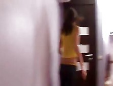 Sexy Babysitter Pissing On Toilet