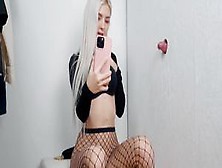Cute Teen Swallows Hot Cum Through The Glory Hole In A Fitting Room - Eva Elfie