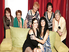 Old And Young Lesbians Perform In A Room Full Of Mature Ladies - Maturenl