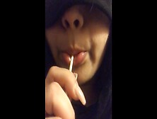 Lollipop Licking Latina Big Lips Smoking