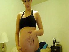 Pregnant Tori Taylor Blue Shorts