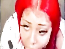 Red Haired Cutie Is Kneeling On The Floor During The Time That Sucking A Punk Hard Wang Like A Pro