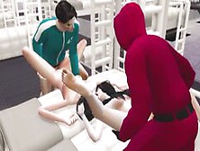 Korean Foursome Orgy - Squid Game Themed Sex Scene - 3D Hentai Part 2