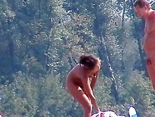 Perky Breasted Nude Beach Milf Filmed By A Voyeur