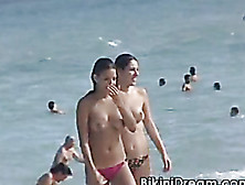 Hottest Chicks Are Always Topless On The Beach With Their Friends.