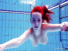 Dreamy Russian Redhead Big Tits Model Katrin Privsem Swimming