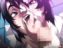 Close-Up With Busty Hentai Girl Giving Hardcore Blowjob