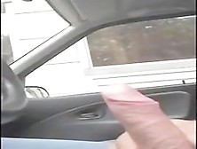 Big And Rock Hard Stick Is Flashed By Lewd Man In The Car