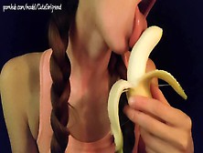 Asmr Cute Girlfriend Eating A Banana