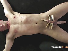 Uncut Foreskin Cock Torture Jock Ass Fucked Clothespin Play