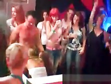 Naked Stripper Gets Dick Blown At Cfnm Orgy