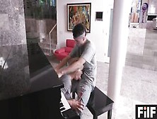 Turned On Stepson Gets Milf To Banged! Him During His Piano