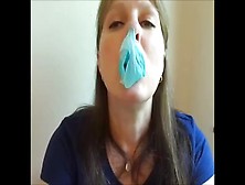 Sucking Blue Bubble Gum Bubbles ~ Blue Bubble Face