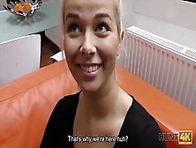 Hunt4K.  Shaved Twat Of Attractive Blonde Should Be Hammered Very Hard