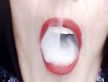 Mind-Swallowing! Closer Smoking Red Lipstick Mouth Camera Milf Point Of View