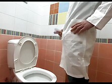 The Real Doctor Got Excited During The Exam And Couldn't Stand It In The Hospital's Public Bathroom.