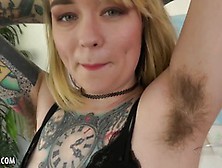 Tattoo'd Blonde Queefs As She Fucks Her Muff