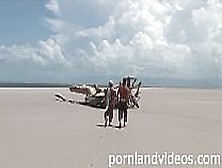 Sex On The Beach Hot Teen Anal Threesome Double Penetration