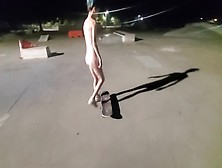 Bitch Skateboarding Completely Naked