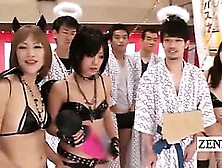 Subtitled Japanese Orgy Extras Glumly Wait Their Turn
