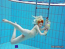 Sexiest Brunette Teen Milana Voda Swimming In Pool