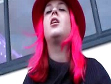 Pink Haired British Whore Plays Her Pink Pussy