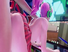 Dva Anal Sex While Playing The Game