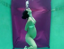 Bound Pregnant Slut Struggles Underwater