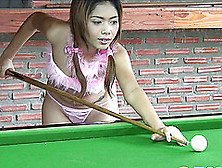 Glamorous Babe From Southeast Asia Goes Naughty On The Pool Table