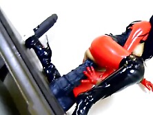 Nasty Wife Is Wearing Latex And Fucking A Humongous Toy