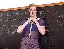Mature Blonde Woman,  Holly Kiss Is Working As A Teacher And Often Masturbating On Her Working Desk