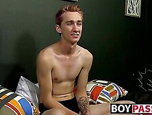 Hung Skinny Jayboy Twink Tugging On His Dick On The Couch