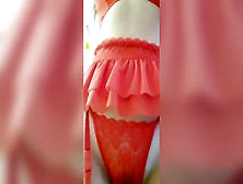 Japanese 19 Year Old Chick Panchira Red Lace Underwear Stunning Titted