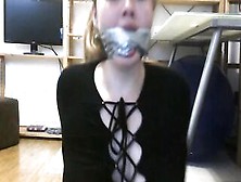 Blonde Uk Amateur Skank Misha Mayfair Gagged With Duct Sex Tape,