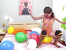 Funny Balloon Popping With Caprice
