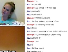 18 Year Old Blonde On Omegle Flashes Big Tits