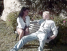 Busty Women Getting Plowed By A Cock On A Park Bench