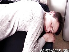 Gay Stepdad Wakes Up Twink For Some Bareback And Creampie