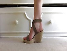 Zooming On Beautiful Feet In Beautiful Wedges - 2 Pairs -.