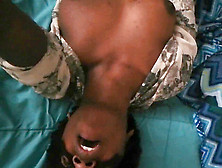 Ebony Playing With Milky Dildo Before Bed
